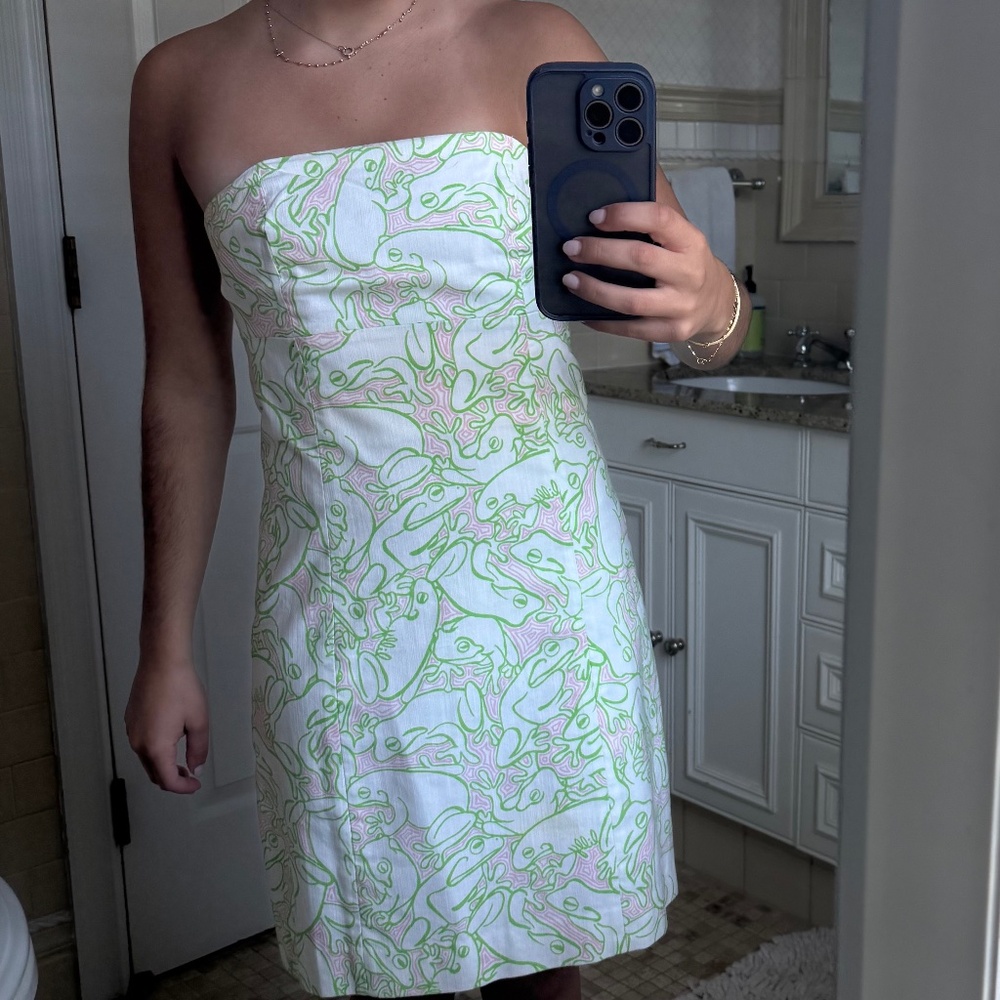 Lilly Pulitzer Originals Sweet Frogs Strapless Dress